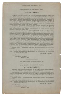 Lot #8 Abraham Lincoln Rare First Printing of Last