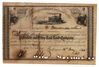 Lot #150 Johns Hopkins Signed Stock Certificate - Image 1