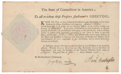 Lot #151 Samuel Huntington Document Signed