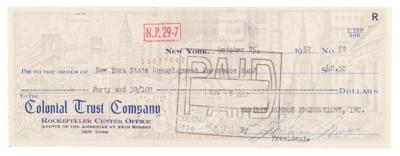 Lot #438 Marilyn Monroe Signed Check (1957) -