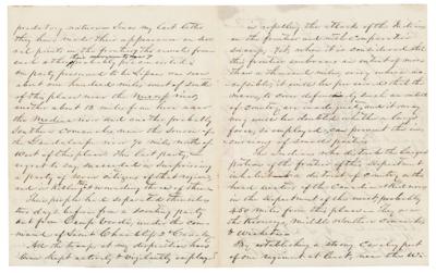 Lot #217 Albert Sidney Johnston Autograph Letter Signed on Patrolling the Frontier, Describing Success in 