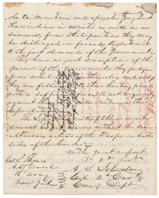 Lot #217 Albert Sidney Johnston Autograph Letter Signed on Patrolling the Frontier, Describing Success in 