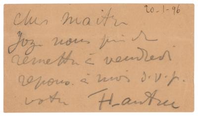 Lot #265 Henri de Toulouse-Lautrec Autograph Letter Signed - Image 1