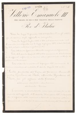 Lot #172 Benito Mussolini and Vittorio Emanuele III Document Signed - Image 1