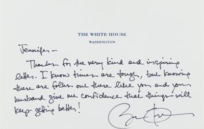Lot #19 Barack Obama Autograph Letter Signed as President on the Economy: 