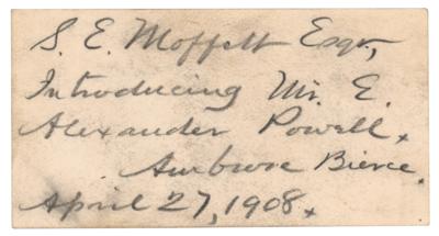 Lot #292 Ambrose Bierce Autograph Note Signed,