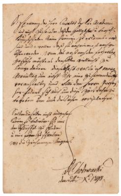 Lot #269 Daniel Chodowiecki Autograph Letter