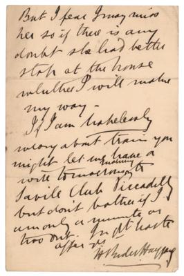 Lot #302 H. Rider Haggard Autograph Letter Signed - Image 2