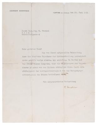 Lot #104 Albert Einstein Typed Letter Signed on the 