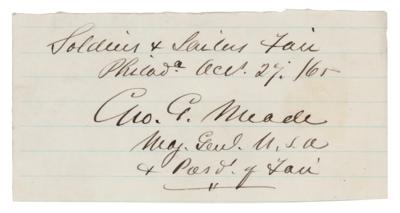 Lot #221 George G. Meade Signature