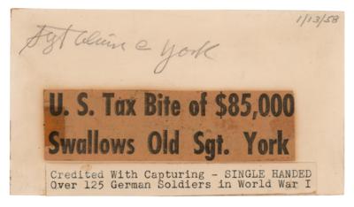 Lot #234 Sgt. Alvin C. York Signature