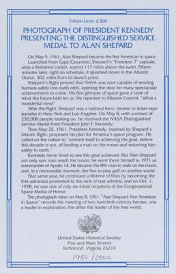 Lot #260 Alan Shepard Signed Limited Edition Photograph - Image 2