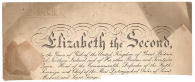 Lot #181 Queen Elizabeth II Signature
