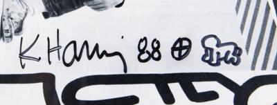 Lot #274 Keith Haring Signed 'Pop Shop' Poster with 'Baby' Sketch - Image 2