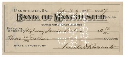 Lot #68 Franklin D. Roosevelt Filled Out and Signed Check - Image 1