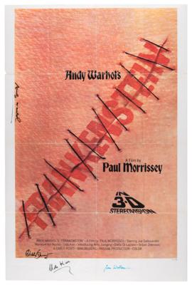 Lot #282 Andy Warhol Signed One-Sheet Movie Poster - Andy Warhol's Frankenstein - Image 1