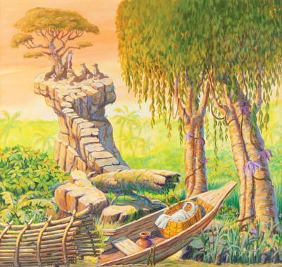 Lot #659 Mowgli and Wolves concept painting from The Jungle Book - Image 1