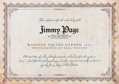 Lot #390 Led Zeppelin: Jimmy Page Signed Limited Edition Photographic Print by Neal Preston - Image 2