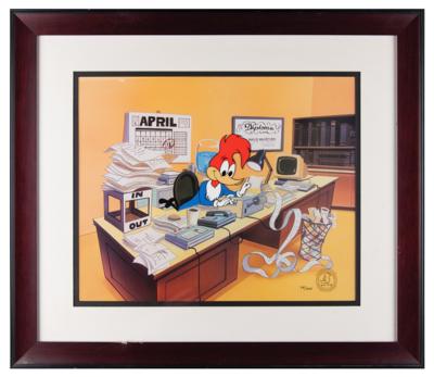 Lot #710 Woody Woodpecker limited edition hand-painted cel from the Woody Woodpecker Profession Series - 'Accountant' Limited Edition Hand-Painted Cel - Image 2