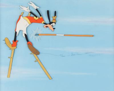 Lot #610 Goofy production cel and matching model color drawing from The Olympic Champ Production Cel and Model Color Drawing - Image 2