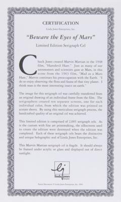 Lot #712 Marvin the Martian limited edition serigraph cel from Mad as a Mars Hare Limited Edition Serigraph Cel - Image 3