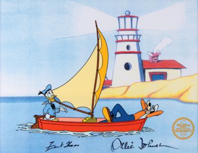 Lot #672 Donald Duck and Goofy limited edition serigraph cel from No Sail - Signed by Frank Thomas and Ollie Johnston Limited Edition Serigraph Cel - Image 1