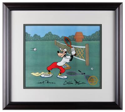 Lot #675 Goofy limited edition serigraph cel from Tennis Racquet - Signed by Frank Thomas and Ollie Johnston Limited Edition Serigraph Cel - Image 2