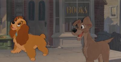 Lot #639 Lady and Tramp production cels and key master background from Lady and the Tramp - Image 3