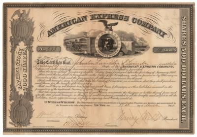 Lot #139 Henry Wells and William Fargo Signed