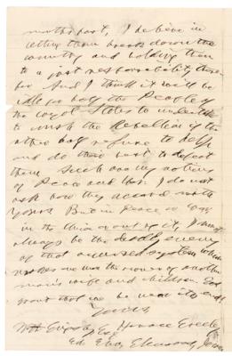 Lot #145 Horace Greeley Autograph Letter Signed on Slavery and the Civil War: 