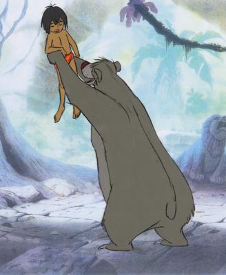 Lot #658 Mowgli and Baloo production cel from The Jungle Book Production Cel - Image 1