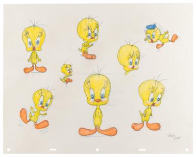 Lot #705 Tweety original model sheet drawing by