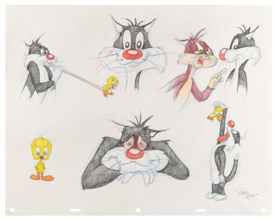 Lot #704 Tweety and Sylvester original model sheet