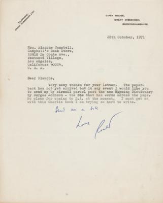 Lot #298 Roald Dahl Typed Letter Signed,
