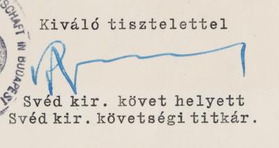 Lot #99 Raoul Wallenberg Document Signed (1944) - Schutz-Pass Related - Image 2