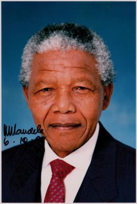 Lot #166 Nelson Mandela Signed Photograph