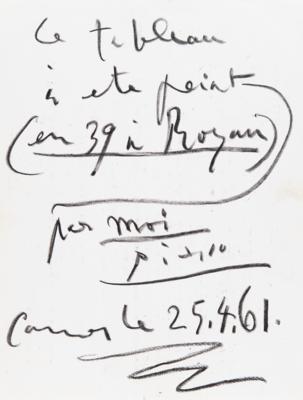 Lot #264 Pablo Picasso Signed Photograph - 'Woman with Green Hat' - Image 1