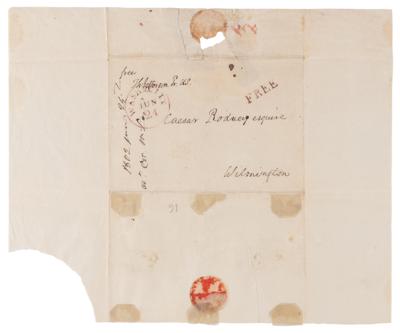 Lot #4 Thomas Jefferson Signed Free Frank as President to Caesar Rodney - Image 2