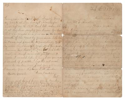 Lot #113 John Wesley Hardin Autograph Letter Signed from Jail: 