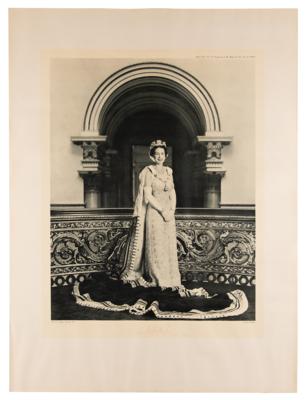 Lot #92 Queen Elizabeth II and Prince Philip (2) Oversized Signed Photographs - Image 1