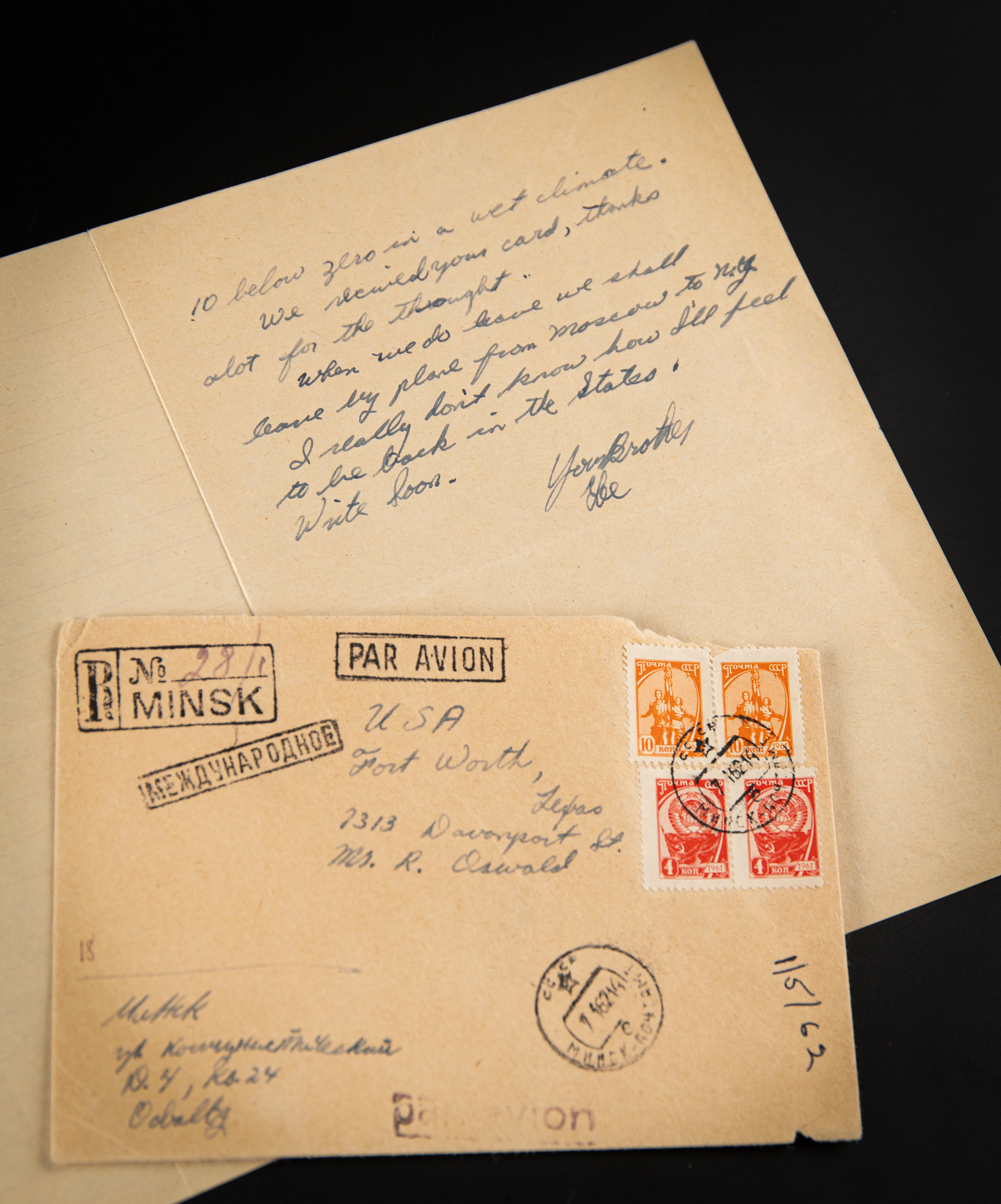 Lot #123 Lee Harvey Oswald Autograph Letter Signed to Brother from USSR - Warren Commission Exhibit No. 313: 