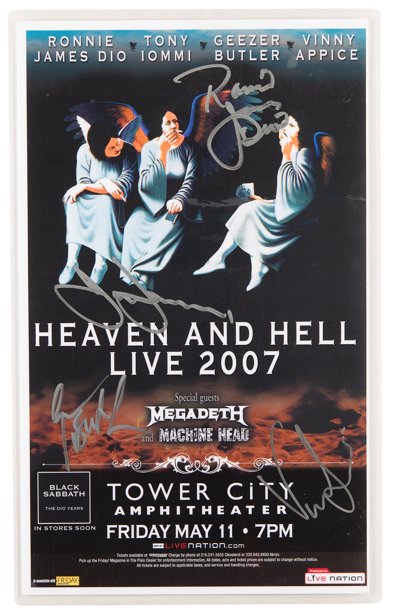 Black Sabbath Signed 'Heaven and Hell Live 2007' Tour Poster |
