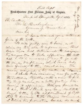 Lot #374 Robert Cumming Schenck Civil War-Dated Autograph Letter Signed - Image 1