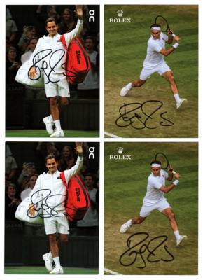 Lot #882 Roger Federer (4) Signed Promo Cards