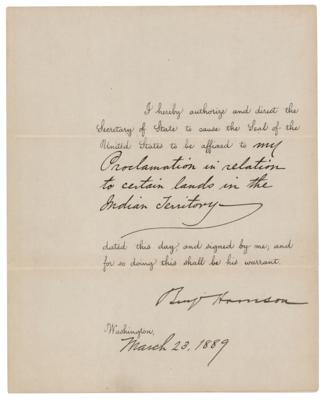 Lot #72 President Benjamin Harrison and the Great