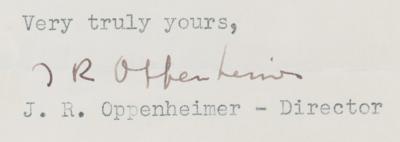 Lot #186 Robert Oppenheimer Typed Letter Signed to a Manhattan Project Employee in the 'Explosives Division' - 