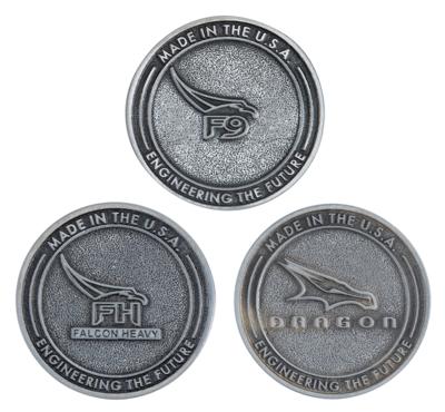 Lot #558 SpaceX 'Engineering the Future' Employee Medallion Set of (3) Group Lot - Image 2
