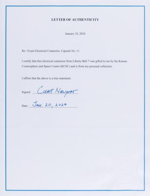 Lot #501 Liberty Bell 7 Flown 10-Pin Electrical Connector - From the Collection of Curt Newport - Image 3