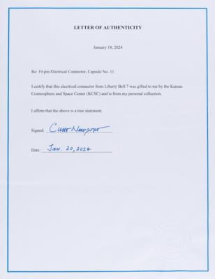 Lot #502 Liberty Bell 7 Flown 19-Pin Electrical Connector - From the Collection of Curt Newport - Image 3