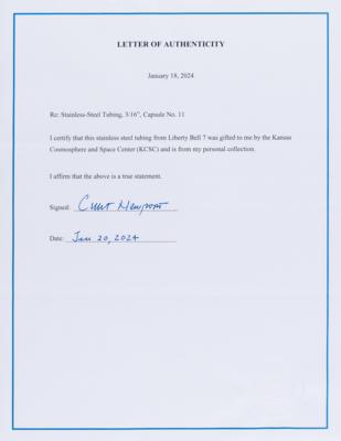 Lot #505 Liberty Bell 7 Flown Stainless Steel Tubing - From the Collection of Curt Newport - Image 2